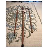 Three Wooden Walking Sticks