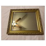 Gilded Rectangular Mirror with Scroll Design
