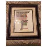 Framed Architectural Column Illustration