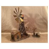 Metal Windmill Music Box Figurines Set