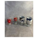 4 Coca-Cola Themed Glass Tumblers