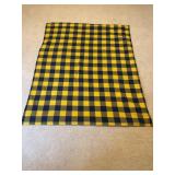 Yellow and Navy Plaid Fleece Blanket 55x67 in