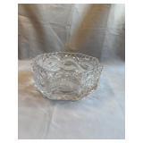 Pressed Glass Octagonal Bowl 7 Inch