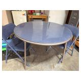 Round Folding Card Table and Two Chairs