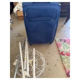 Samsonite Blue Suitcase and Shoe Rack