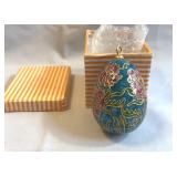 Cloisonne Enamel Floral Egg Ornament