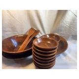 Ozark Walnutware Walnut 13-Piece Salad Set