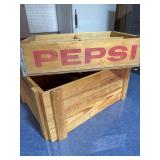 Vintage Pepsi-Cola Wood Crate Lot 2pc