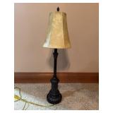 Bronze-Tone Buffet Lamp With Suede Shade