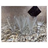 Mixed Pressed and Cut Glass Stemware 6pc