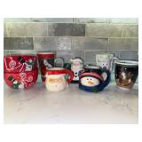 Holiday Snowman and Santa Mugs and Bowls