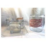 Dewars Candy Jar and Glass Storage Set