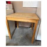 Pine Wood Work Table With Metal Tray Drawer