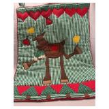 Handmade Quilted Reindeer Holiday Wall Hanging