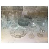 26-Piece Etched Glass Stemware and Plate Set