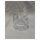 Cut Crystal Vanity Jar and Perfume Bottles