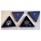 Swarovski 2003 and 2004 Crystal Snowflakes