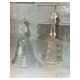 Pressed Glass Hand Bells, Pair