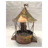 Copper Folk Art Carousel Swing Ride Sculpture
