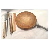 Wood Chopping Board Utensils and Folding Ruler