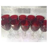 10 Cristal d'Arques Antique Ruby Goblets