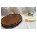 Ozark Walnut Rounds Brass Toast Rack Lot