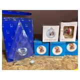 Schmid Hummel and Rockwell Christmas Ornaments