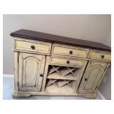 Pulaski Distressed Server With Wine Rack