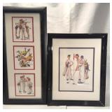 Norman Rockwell Framed Sports Prints Set