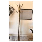 Brass-Tone Metal Standing Hall Tree Coat Rack