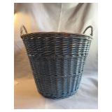 Wicker Basket with Handles, Blue, 16' x 13'