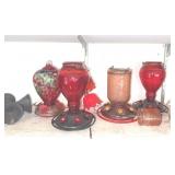 Glass Hummingbird Feeder Lot