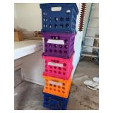 Stacked Plastic Storage Crates