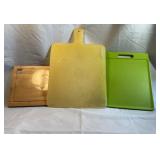 Three Cutting Boards Bamboo and Plastic