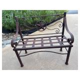 Rustic Metal Star and Scroll Garden Bench
