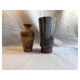 Studio Stoneware Pottery Vessels, Set of Two