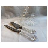 Godinger Crystal Handle Cake Set and Dome