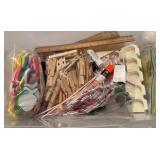 Craft Supplies Lot in Plastic Bin
