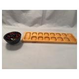 Wood Mancala Board With Glass Stones