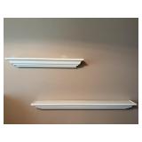 Pair of White Crown Molding Wall Shelves