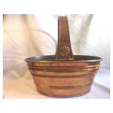 Copper Oval Basket with Grape Cluster Handle