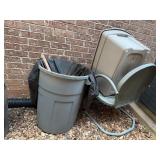 Vintage Metal Patio Chairs and Trash Cans