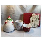 Lenox Santa Trivet and Holiday Ceramic Lot