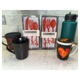 Ceramic Mugs and Madhouse Cutlery Grouping