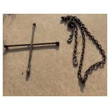 Cross Lug Wrench and Heavy Tow Chain