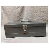 Dunlap Gray Steel Tool Box With Tray Vintage