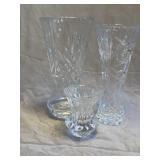 Three Cut Glass Bud Vases