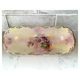 Hand Painted Porcelain Floral Relish Tray