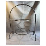 Stainless Steel 2-Tier Plate Stand 16 Inch