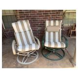 Pair Metal Swivel Rocker Patio Chairs